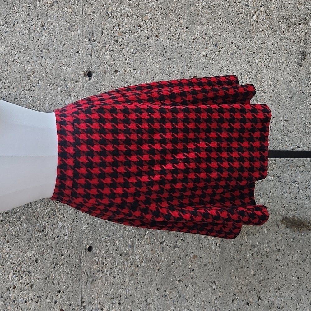 PINK TARTAN - Wool Houndstooth Skirt